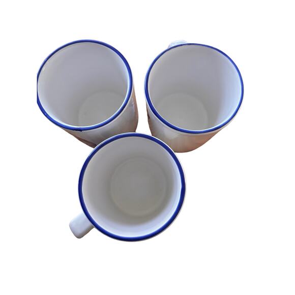 William Sonoma Set of 3 seashell Mugs Cups Seashells Nautical Beachy Seaside - Picture 2 of 6